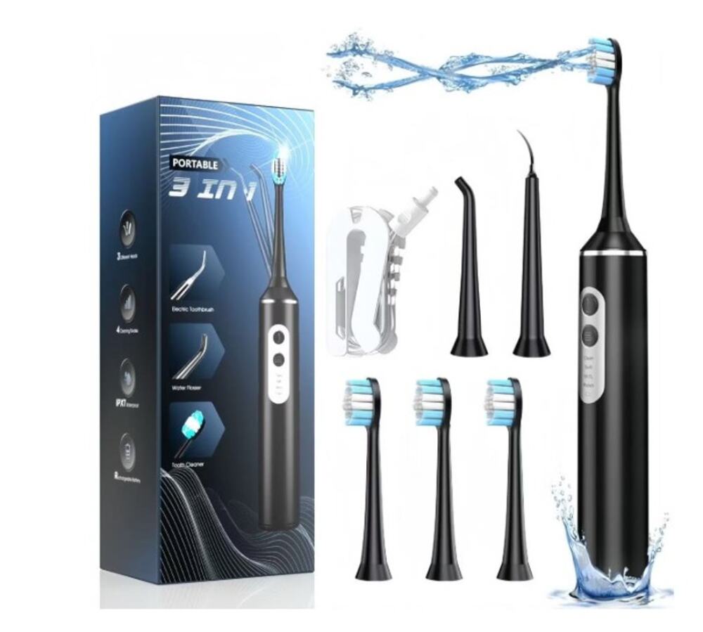 Speed Sonic Electric Toothbrush 3 Soft Bristle Heads IPX7 Waterproof Wireless